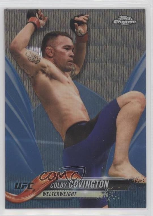 2018 Topps Chrome UFC Blue Wave Refractor 17/75 Colby Covington #40 0ul3
