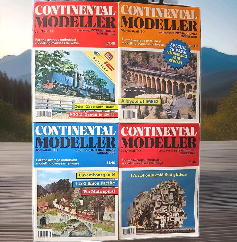 1990 Continental Modeller Magazine  - 4 Issues Jan - Aug 1990 Excellent Vintage