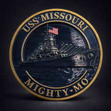USS Missouri Battleship Pearl Harbor Challenge Coin WWII Surrender History
