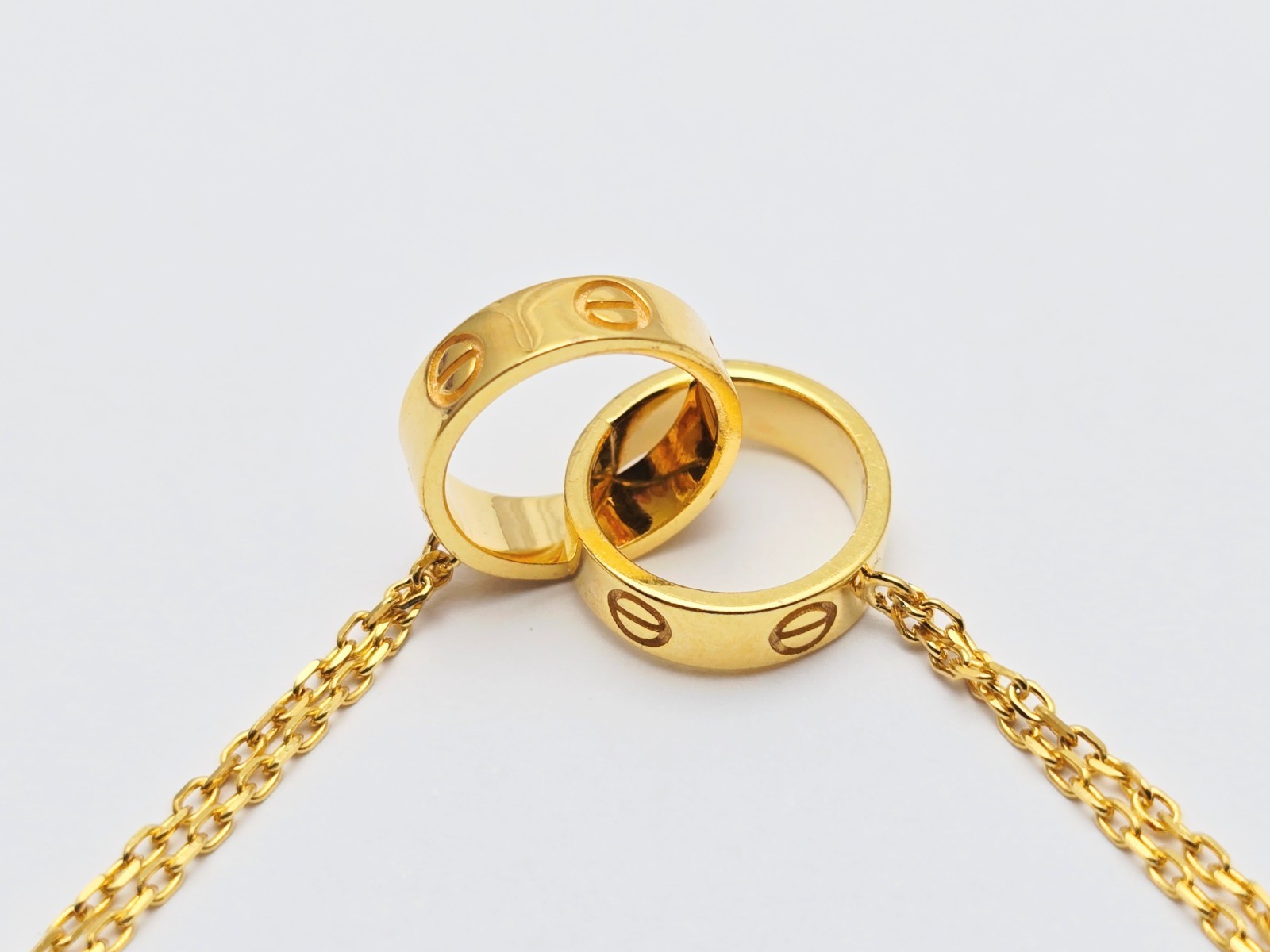 Unique 21K Solid Yellow Gold Interlocking Circles… - image 9
