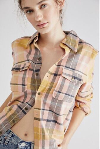 Spell & The Gypsy Collective Maverick Flannel Button Up Apricot Size Medium NWT - Picture 1 of 10
