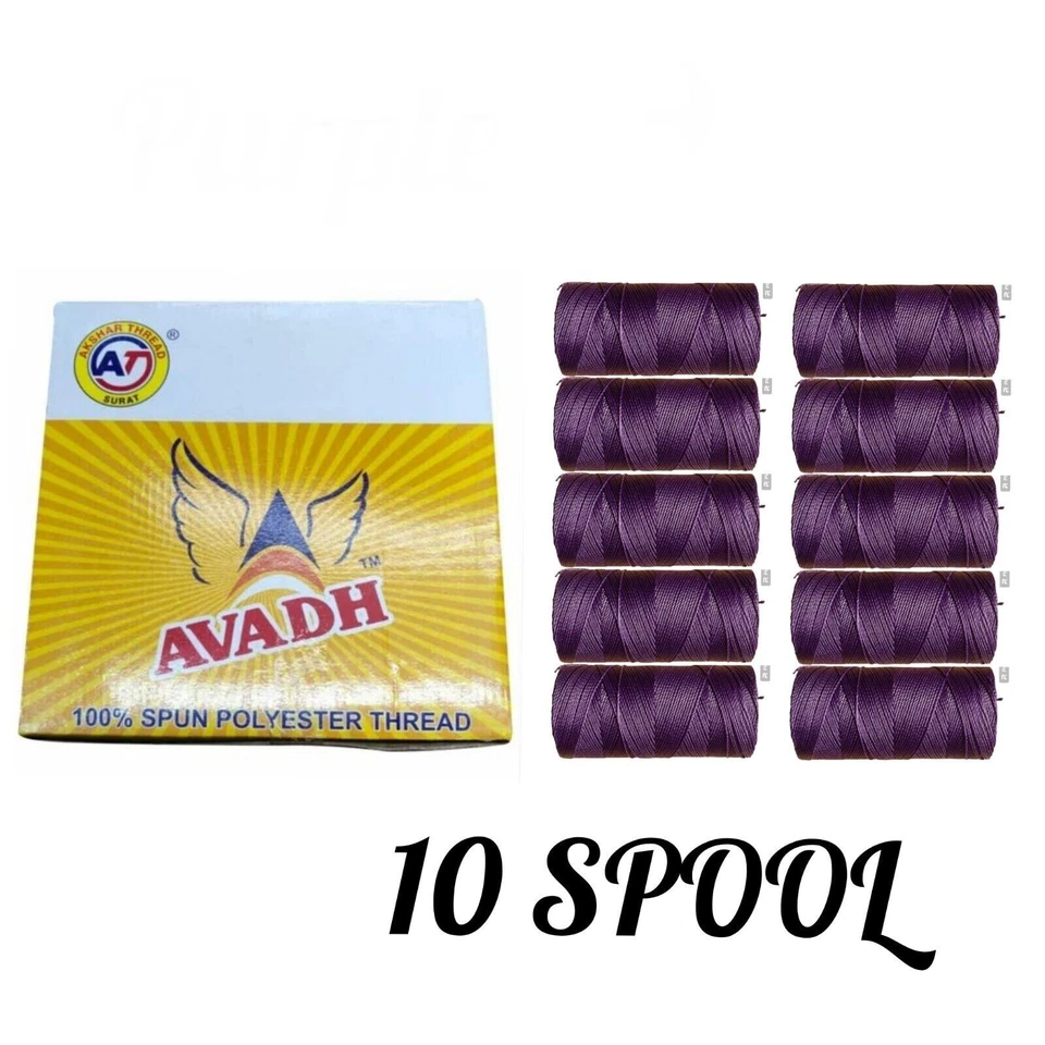 Avadh Spun Polyester PURPLE Thread suitable for all types of sewing - Image 2 of 3