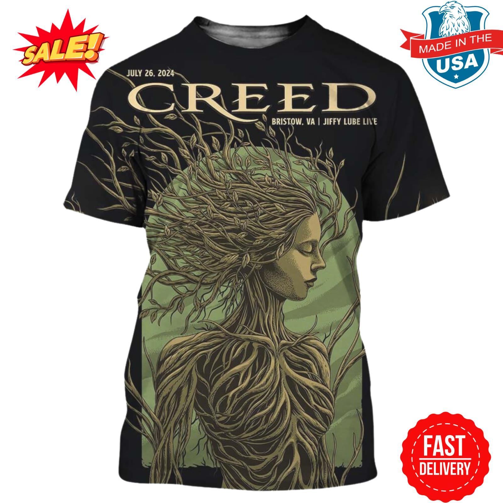 Creed Limited Edition Poster For The Concert Tonight In Bristow VA 3D Shirt