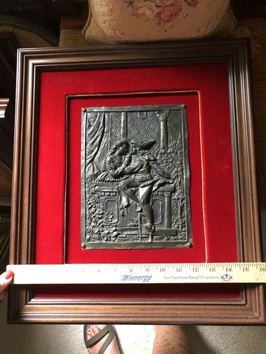 VTG Romeo & Juliet Bronze Metal 3D Picture -Framed~ Exact Date unknown - Picture 5 of 7
