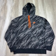 Nike Sportswear Club Hoodie Mens Medium Gray Camo Sweatshirt Pullover DD5126 