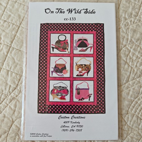2005 On the Wild Side 32x43 Shoes Purse Wall Throw Crib Quilt Pattern & Template - Picture 17 of 24