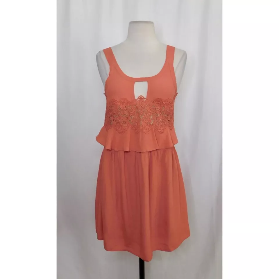 NEW!! FOR LOVE AND LEMONS Sienna Dress Lace Keyhole Mini Party Romantic Small - Image 2 of 4