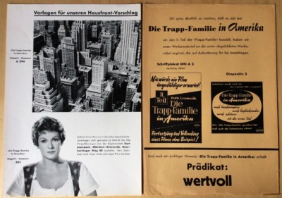Ruth Leuwerik TRAPP FAMILIE IN AMERIKA Hans Holt Hausfront-Vorschlag +Werbeblatt