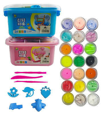 24er Pack Super Soft Air Dry Clay Set - Ungiftiges Modellierset mit Werkzeugen für Kinder