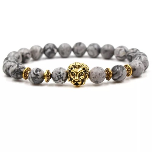Men's Women Lava Tiger Eye Stone Lion Buddha Beaded Elastic Bracelet Bangle - Picture 49 of 52