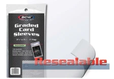 1 Pack 100 count BCW Resealable Graded Card Sleeves - New Unopened - Discounts!