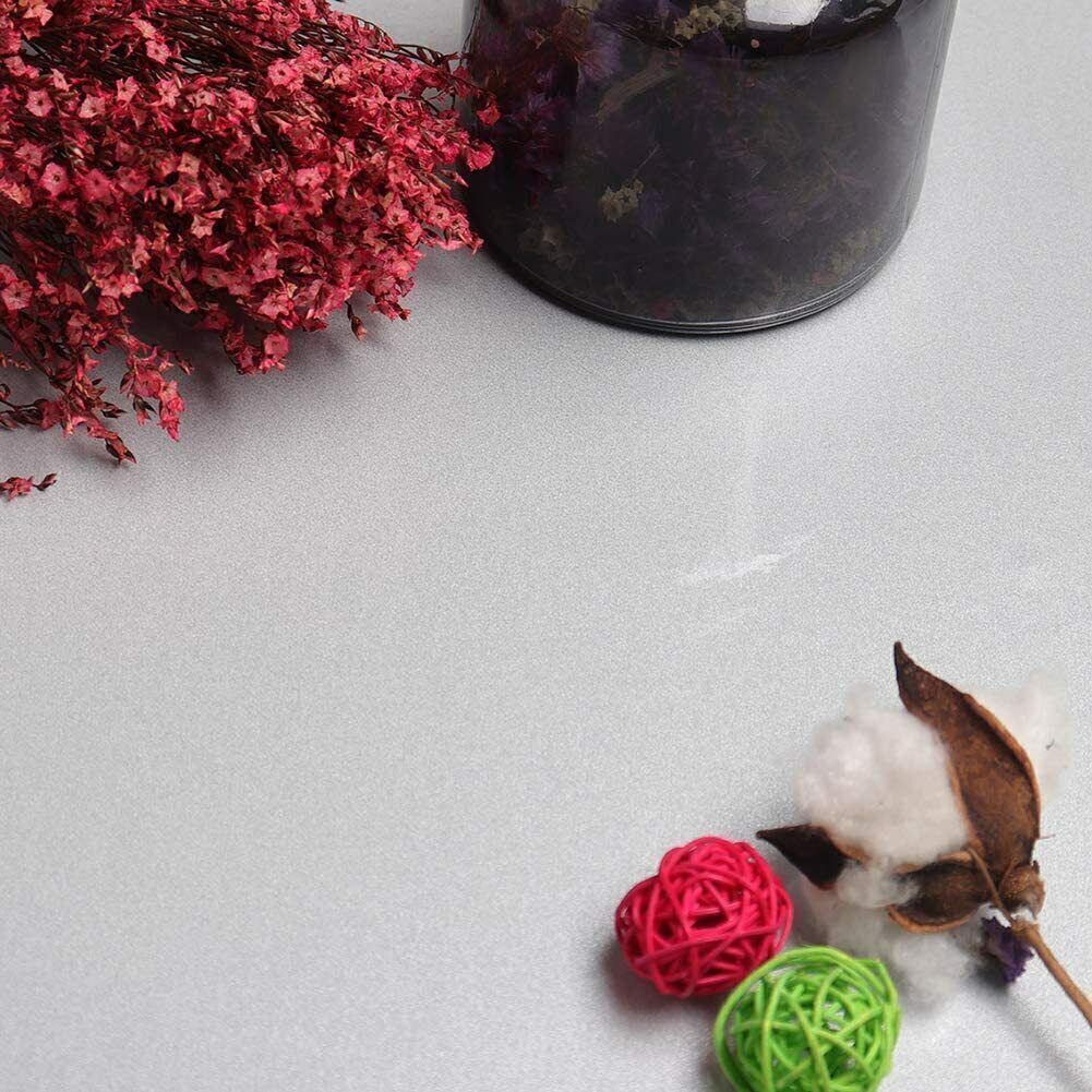 5m Grey Gloss Kitchen Door Wrap Cupboard Covering Vinyl Self