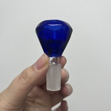 14MM Blue Male Glass Diamond Tobacco Smoking Hookah Bong Pipe Bowl USA Free Ship