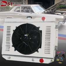 For 1959-1965 Chevrolet Bel Air Impala 4 Row Aluminum Radiator Shroud Fan Relay