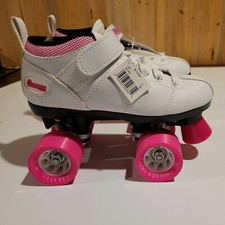 Chicago Roller Skates Bullet Women Size 5 White Pink Quad Skates speed ladies