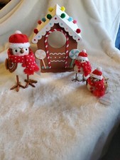 Target Wondershop Featherly Friends SNAP Birds  Gingerbread House Lot of 4 NWT