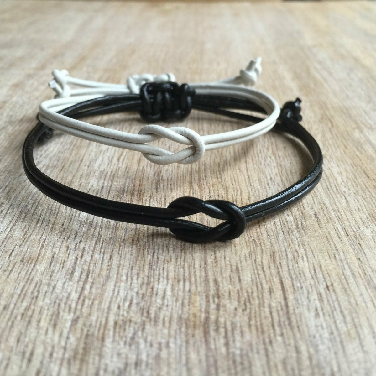 North Venice Set, Couples Bracelets, His and her Bracelet, Black and White  Coupl