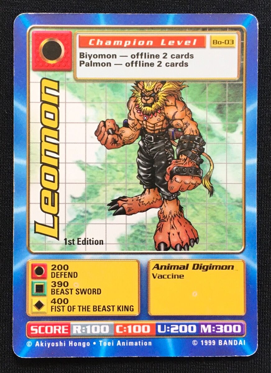 Digimon 1st Edition Cards from Series 1 Booster Set in 1999 Digimon 1st Edition Cards from Series 1 Booster Set in 1999