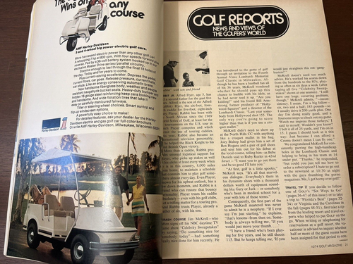 GOLF MAGAZINE OCTOBER 1974 GOLF ON THE GO + FLORIDA'S BEST COURSES - Picture 10 of 16
