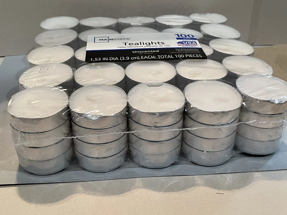 A granel 100 velas de luz de té sin perfume tiempo de combustión extendido sin humo NUEVO Foto 2 de 4