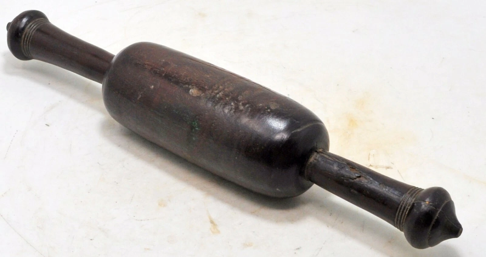 Antique Wooden Kitchenware Chapati Bread Rolling Pin Original Old Hand Carved Bi