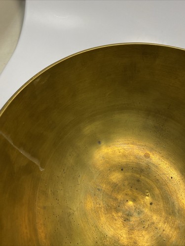 Antique Vintage Stunning Chinese Brass Bronze Pedestool Bowl Etched Marked China - Picture 13 of 24