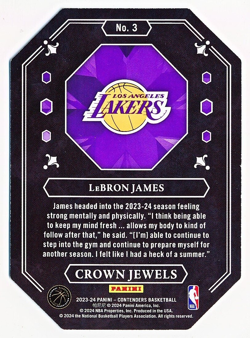 2023-24 Contenders LeBron James Crown Jewels SP #3 | eBay