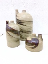 3 Studio Pottery Vases by Mobach Netherlands Design Joke Stroes 80s