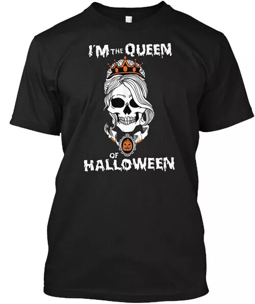 Queen of Halloween Design Gift Idea Made in the USA T-Shirt S-3XL