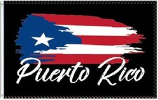 3X5 PUERTO RICO HERITAGE BLACK FLAG BANNER 100D W/ GROMMETS