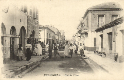 PC CPA ALGERIEN, CHERCHELL, RUE DE TÉNÉS, J. GEISER, VINTAGE POSTKARTE (b8542)
