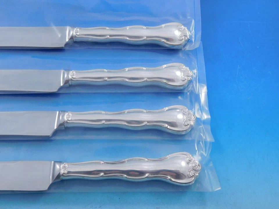 Juego de cuchillos para carne Rondo by Gorham de plata esterlina 4 piezas grandes tamaño Texas personalizado 10" Foto 3 de 4