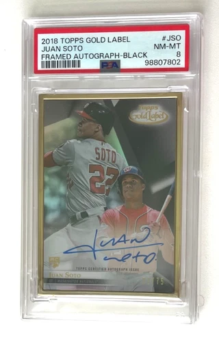 2018 Topps Gold Label Juan Soto Rookie Autograph Auto PSA 8 NM-MT #/75
