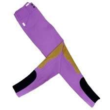 Tailored Sportsman Trophy Hunter Sock Bottom Breeches - Violet w/ Tan Patches