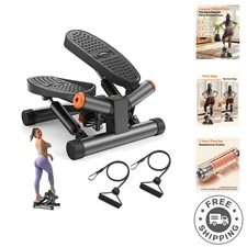 Twist Stepper for Exercise at Home, Mini Stair Stepper with Resistance Bands ...