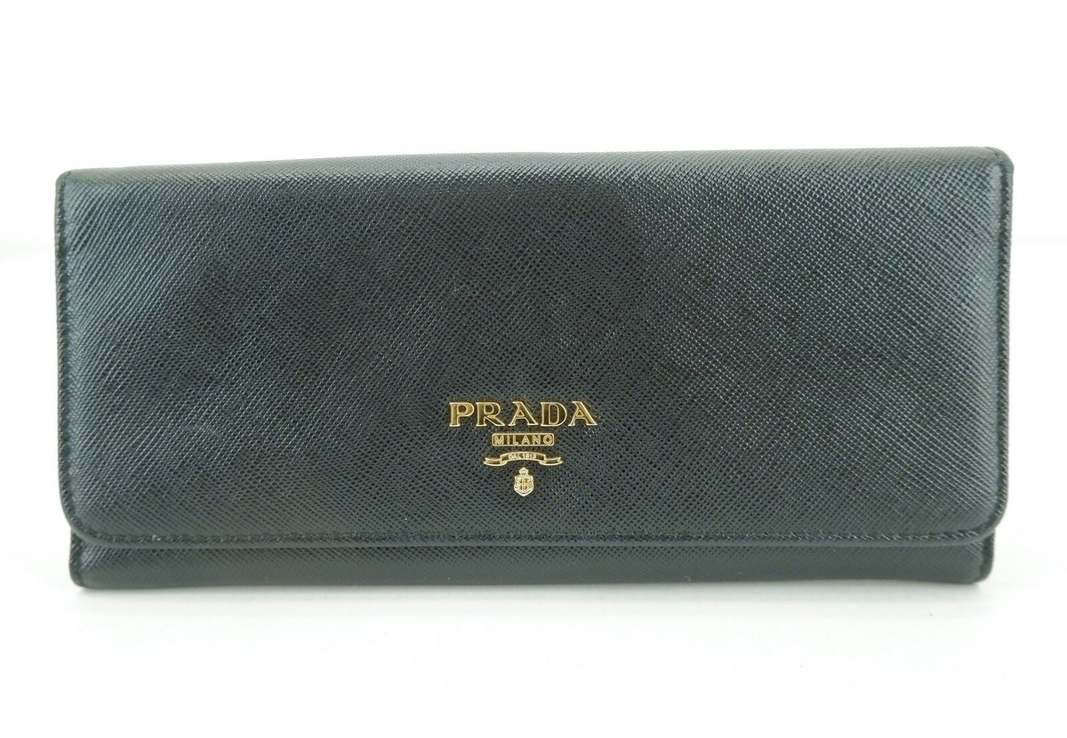 ○Prada 1M1132 Saffiano Long Wallet Bifold Nero Black Jsb | eBay
