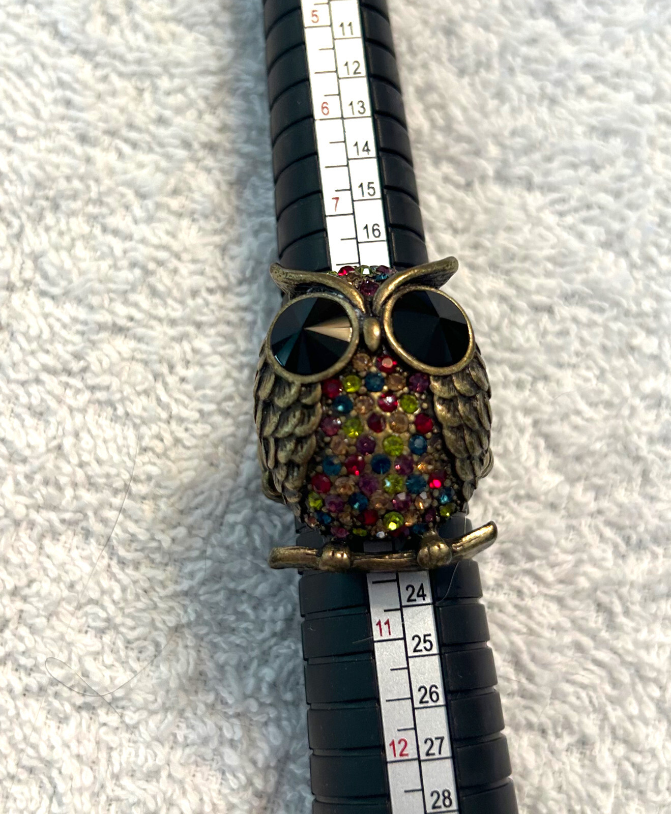 Owl Rhinestone Ring multicolor  Stretch Expandabl… - image 1