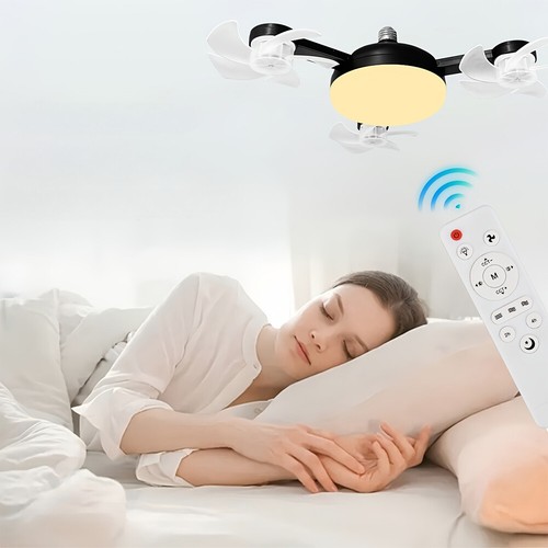 E26/E27 Drone Shape Fan Lights 3 Wind Speeds Plug-In Fan Light for Living Room - Picture 5 of 18