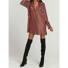 Show Me Your Mumu Maribelle Shirt Dress in Late Night Stripe Size XS Long Sleeve