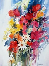 Joan McKasson "Springtime Cascade", poster, 25hx18.5w image, signed or unsigned