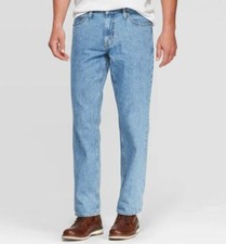 Men's Straight Fit Jeans - Goodfellow  Co Light Indigo