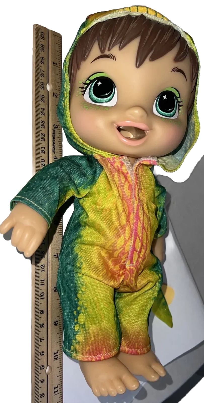 Hasbro Baby Alive Dino Cuties Doll Stegosaurus Dinosaur Big Green Eyes Boy Doll