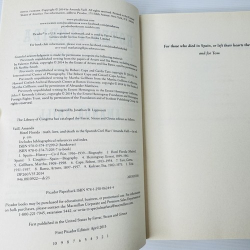 Hotel Florida by Amanda Vaill 2015 Paperback Spanish Civil War History Biography - Picture 5 of 8