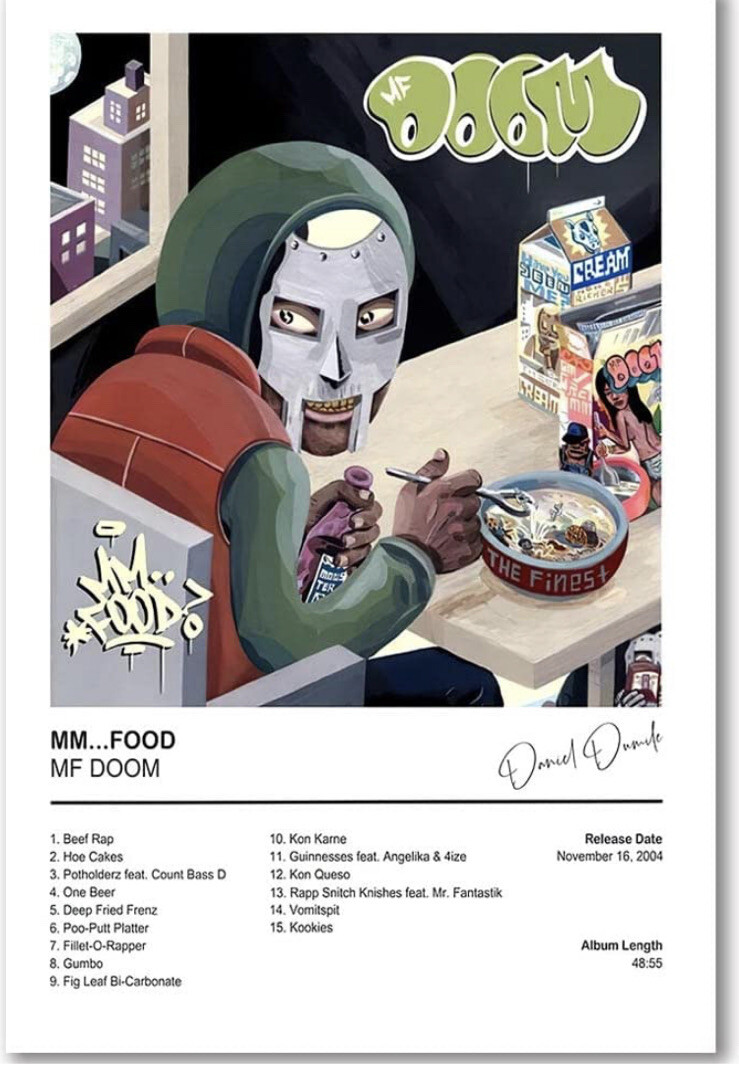 MF DOOM - Food アート Artwork I made for the 20th anniversary of MF DOOM's MM