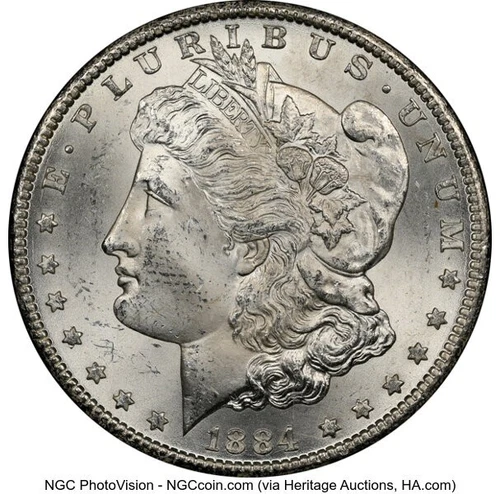1884 CC Carson City GSA Morgan Dollar NGC MS63 With Box & COA