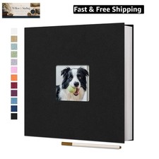 Large Self Adhesive Photo Album for 4x6 8x10 Pictures, Linen Scrapbook Album ...