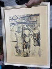 Acuarela Franz Herbelot “Le Pont Neuf” París Firmada