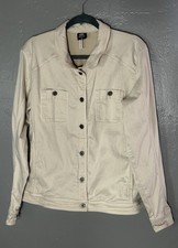 KUHL women  s Tan Cotton Blend Button Up Jacket Size XL Gorp Core Hiking Camping