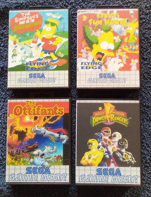   Sega Game Gear Plattform Konvolut Krustys, Bart, Ottifants, Power Rangers