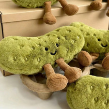 Jellycat Amuseables Pickle Plush Bag Charm Keychain Green NWT Dust Bag - On Sale